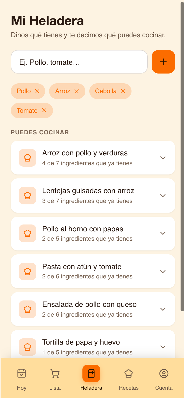 Lo que tienes en casa, en recetas